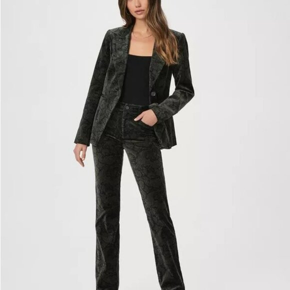 Morris & Co. X PAIGE Velvet Chelsea Blazer (xs) and Naomi Straight Pant (2) set - Picture 2 of 10